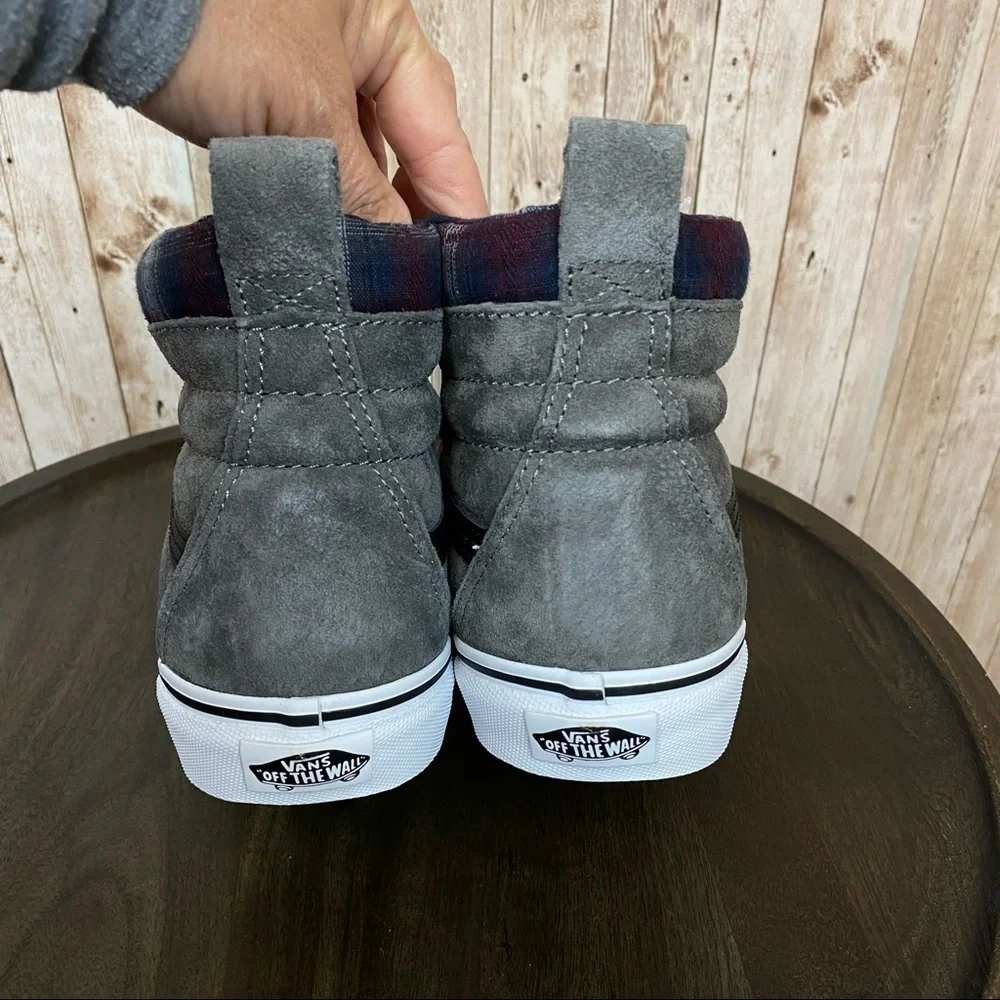 Vans Sk8-Hi MTE Pewter Plaid High Top Hiking Boot Sneaker‎ Size 9.5 Women